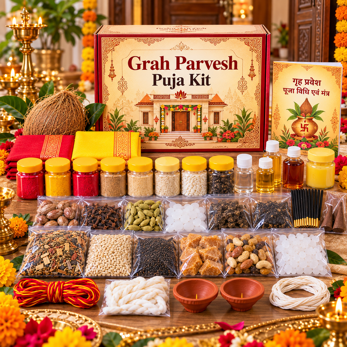 गृह प्रवेश पूजा किट (29 सामग्री)
