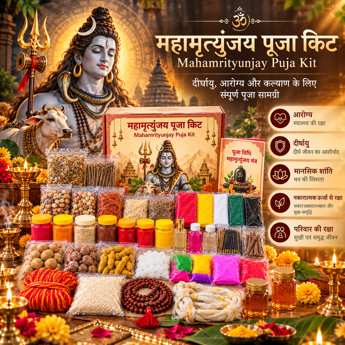 महामृत्युंजय पूजा किट (44 सामग्री)